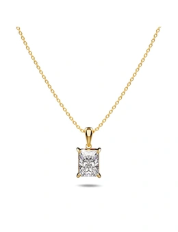 Bullion Gold Clear Robyn Rectangular Pendant Necklace