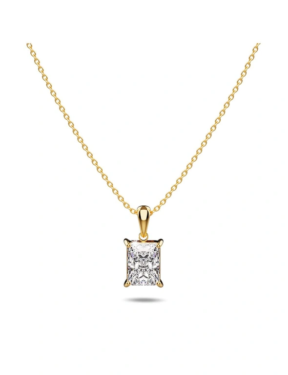 Bullion Gold Clear Robyn Rectangular Pendant Necklace, hi-res image number null