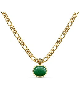 Bullion Gold Green Aventurine Luminary Necklace in Gold