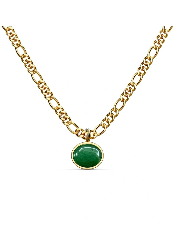 Bullion Gold Green Aventurine Luminary Necklace in Gold, hi-res image number null