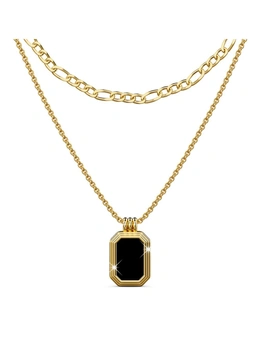 Bullion Gold Gilded Noir Black Shell Necklace in Gold