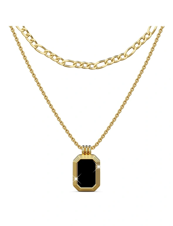 Bullion Gold Gilded Noir Black Shell Necklace in Gold, hi-res image number null