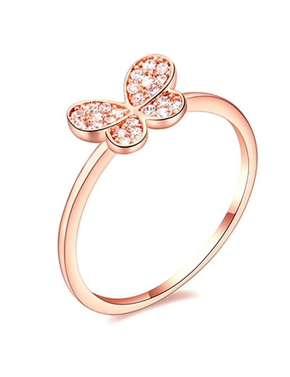 Bullion Gold Butterfly CZ Ring-6, hi-res image number null