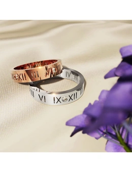 Bullion Gold Romanian Numeral Ring In Rose Gold