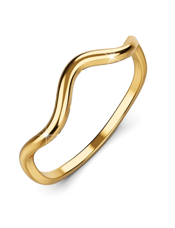 Bullion Gold Charisma Wavy Ring In Gold, hi-res image number null