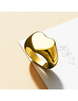 Bullion Gold Heart's Desire Signet Gold Layered Ring in 10mm