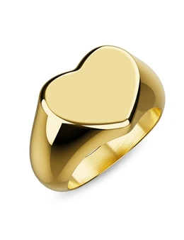 Bullion Gold Heart's Desire Signet Gold Layered Ring in 10mm