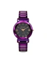 Bullion Gold Bullion Gold Romish Watch Embellished with Glittering Crystals - Purple and Black, hi-res