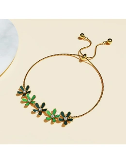 Krystal Couture Petalia Olive Green Bracelet Featured Swarovski® Crystals in Gold