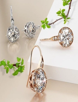 Krystal Couture Halo Hook Back Earrings Embellished with Swarovski® crystals