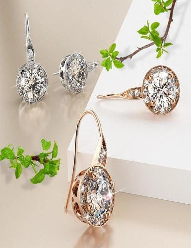 Krystal Couture Halo Hook Back Earrings Embellished with Swarovski® crystals, hi-res image number null