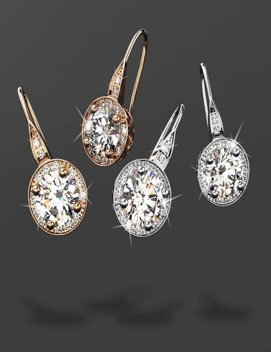 Krystal Couture Halo Hook Back Earrings Embellished with Swarovski® crystals, hi-res image number null