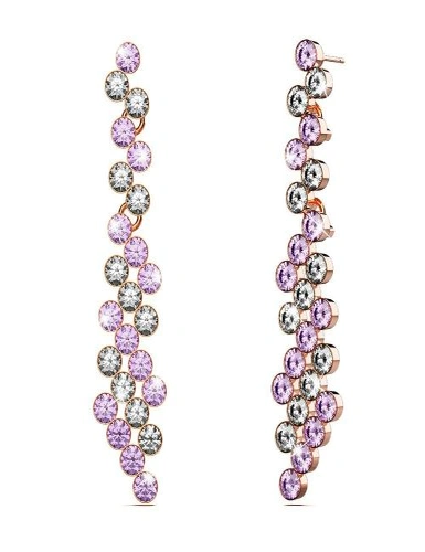 Krystal Couture Dual Tone Scattered Austrian Crystals Earrings, hi-res image number null