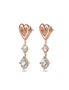 Krystal Couture Fall in Love Heart Drop Earrings Embellished with Swarovski® crystals in Rose Gold, hi-res