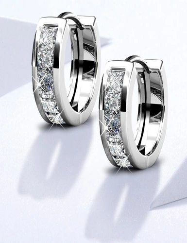 Krystal Couture Huggie Earrings Embellished with Swarovski® crystals, hi-res image number null