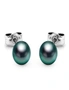 Krystal Couture Purity Pearl Stud Earrings Embellished with Swarovski® Crystal Iridescent Tahitian Look Pearls, hi-res