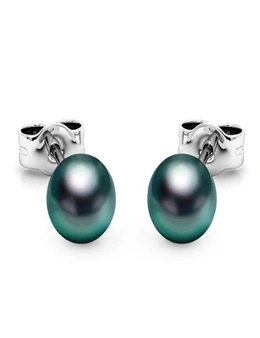 Krystal Couture Purity Pearl Stud Earrings Embellished with Swarovski® Crystal Iridescent Tahitian Look Pearls