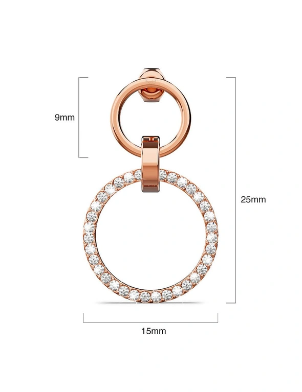 Krystal Couture Orbit of Elegance Earrings Embellished with Swarovski® Crystal in Rose Gold, hi-res image number null