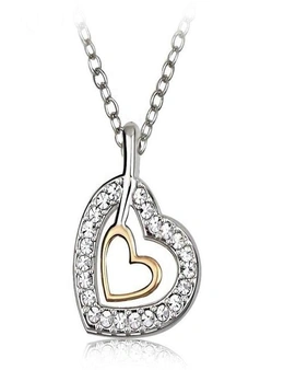 Krystal Couture Heart In Heart Necklace Embellished with Swarovski® crystals