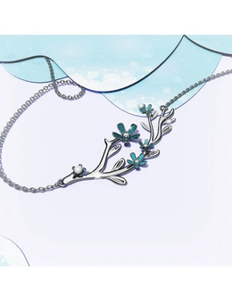 Krystal Couture Petalia Turquoise Blue Necklace Featured Swarovski® Crystals in White Gold