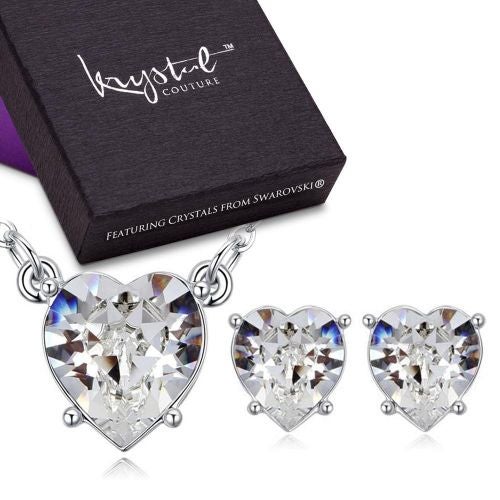 Krystal Couture Boxed Heart Dazzle Necklace And Earrings Set ...