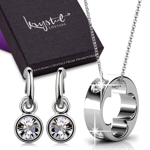 Krystal Couture Boxed Necklace and Earrings Set Embellished with ...