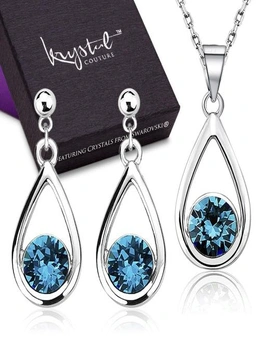 Krystal Couture Boxed Morning Dew Necklace And Earrings Set Embellished with Swarovski® Crystals
