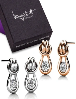 Krystal Couture Boxed 2 Pairs Endulge Earrings Set Embellished with Swarovski® crystals
