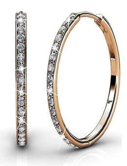 Krystal Couture Boxed 2-Pairs Encrusted Hoop Earrings Set Embellished with Swarovski® crystals