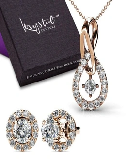 Krystal Couture Boxed Monarch Necklace And Earrings Embellished with Swarovski® Crystals