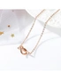 Bullion Gold Boxed Single Knotted Tie Promise Necklace and Bangle Set in Rose Gold Plated, hi-res