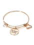 Bullion Gold Boxed Double Inspiring Heart Love Charm Rose Gold Cuff and Toggle Bangle Set, hi-res