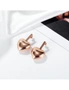 Bullion Gold Boxed Lovely Heart Charm Dual Link Bracelet and Stud Earrings Set in Rose Gold, hi-res