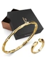 Bullion Gold Boxed Simplistic Gold Bracelet & Ring Set, hi-res