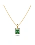 Bullion Gold Boxed Emerald Green Zircon Rectangular Necklace and Earrings Set, hi-res