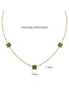 Bullion Gold Boxed Square Bezel Emerald Green Necklace   and Dangly Stud Earring Set, hi-res