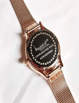 Krystal Couture Krystal Couture Geometric Mineral Glass Feat Swarovski® Crystal Watch Rose Gold White