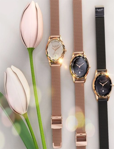 Krystal Couture Krystalline Sleek Gold on Black Watch Embellished With Swarovski® Crystals, hi-res image number null