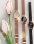 Krystal Couture Krystalline Sleek Rose Gold Black Watch Embellished With Swarovski®Crystals, hi-res