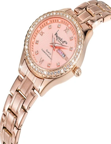 Krystal Couture Lustrous Rose Gold Pink Watch Embellished With Swarovski® crystals, hi-res image number null