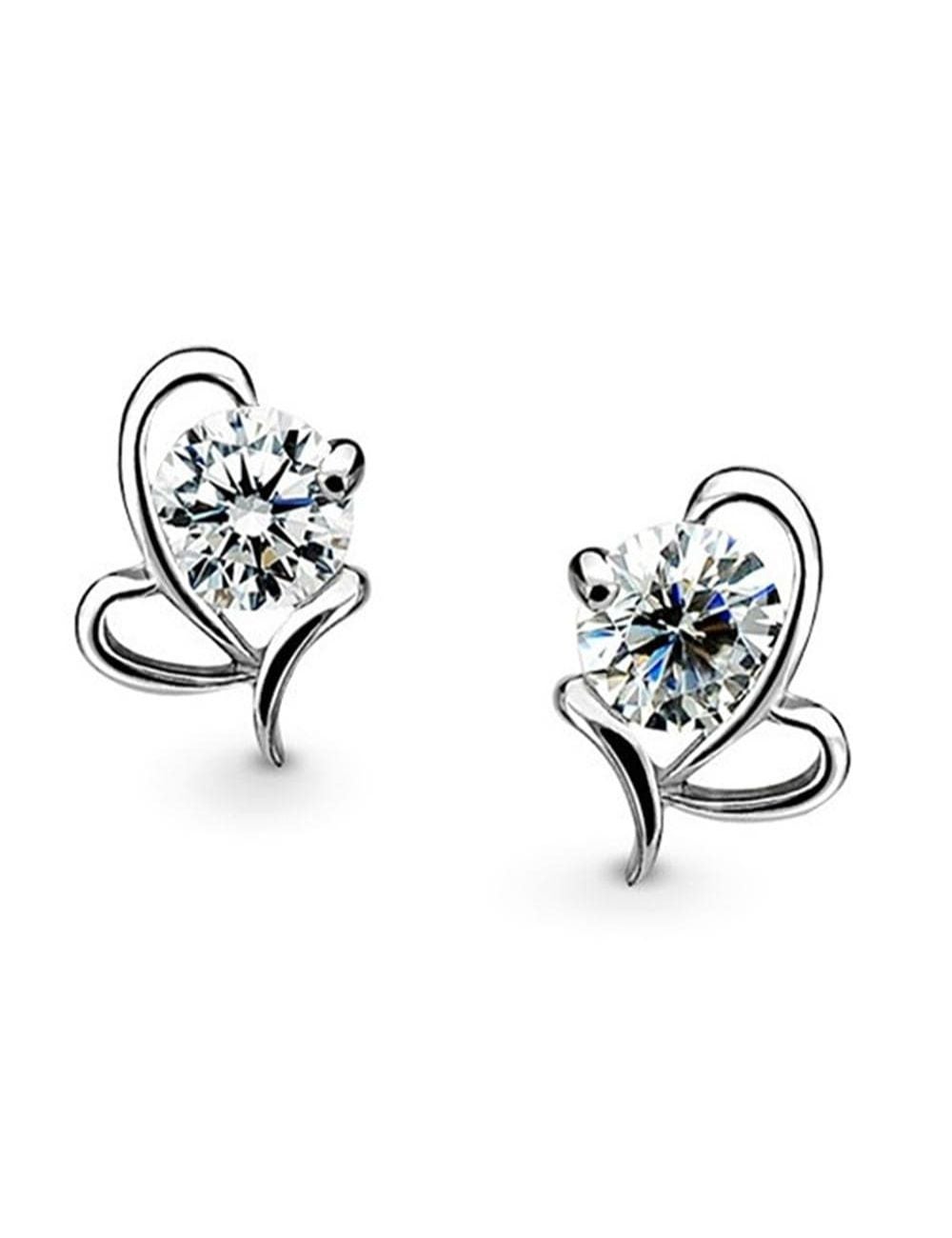 Solid 925 Sterling Silver Loved One Diamonelle Earrings | Rivers Australia