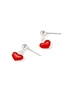 Solid 925 Sterling Silver Scarlet Heart Drop Earrings, hi-res