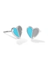 Solid 925 Sterling Silver Harmonious Turqoise Love Earrings, hi-res