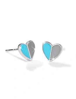 Solid 925 Sterling Silver Harmonious Turqoise Love Earrings
