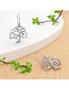 Solid 925 Sterling Silver Heart Shaped Tree Leaves Dangle Earrings, hi-res