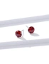 Solid 925 Sterling Silver Scarlet Diamond Round Cut Four Prong Stud Earrings, hi-res