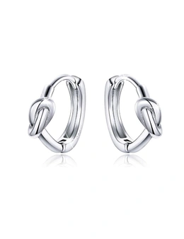 Solid 925 Sterling Silver Simplest Knot Earrings