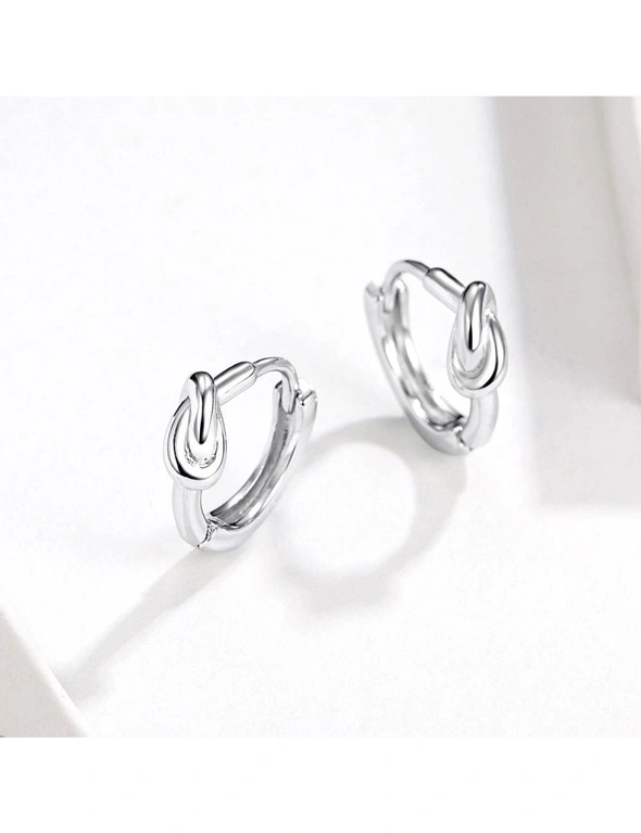 Solid 925 Sterling Silver Simplest Knot Earrings, hi-res image number null