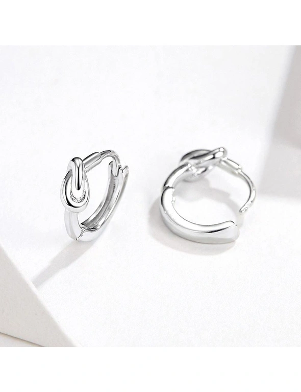 Solid 925 Sterling Silver Simplest Knot Earrings | Rockmans