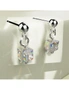 Solid 925 Sterling Silver Iridescent Cube Drop Earrings Embellished with Crystals from Swarovski®, hi-res